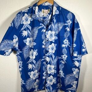 Men’s Orchid blue flowered Hawaiian shirt 3XL